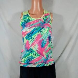 Prince Girls' Fashion Printed Tennis Tank Top-Textured Pink-NWT Size LARGE